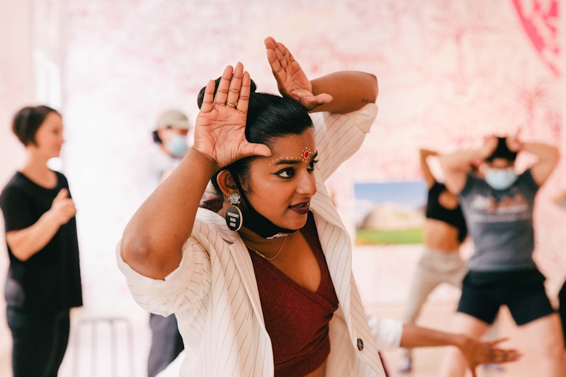 A movement - based workshop with BINDI BOSSES, 4A Centre for Contemporary Asian Art; photo: Anna Hay.