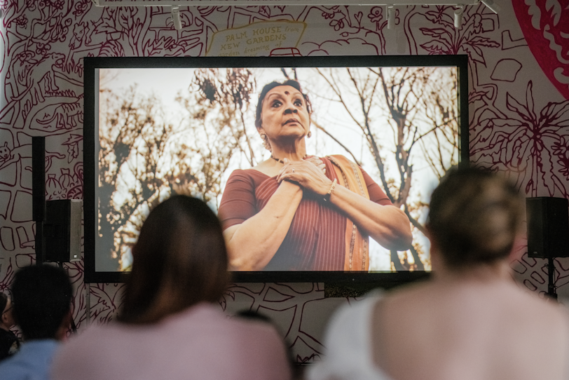 Anandavalli, still from 'Anthi', 2022, 4A/24, installation view of Bollywouldn't, 4A Centre for Contemporary Asian Art; photo: PUSH Media.