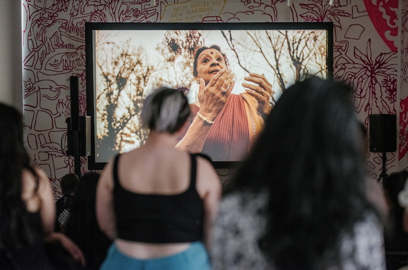 Anandavalli, still from 'Anthi', 2022, 4A/24, installation view of Bollywouldn't, 4A Centre for Contemporary Asian Art; photo: PUSH Media.