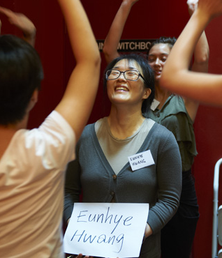 A photo of performance artist Eunhye Hwang