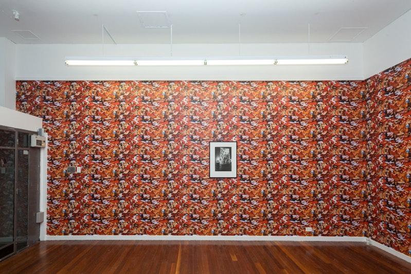 Pio Abad, ‘105 Degrees and Rising’ (2014), wallpaper, installation view, Museum of Contemporary Art and Design Manila. Courtesy the artist and Silverlens Gallery, Manila. Image: Document Photography