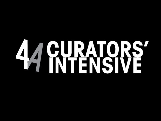 A black and grey 4A logo with white text reading Curators' Intensive on a black background