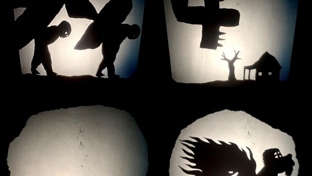 A shadow puppet montage by artist Jumaadi