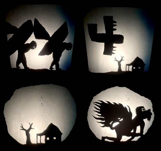 A shadow puppet montage by artist Jumaadi