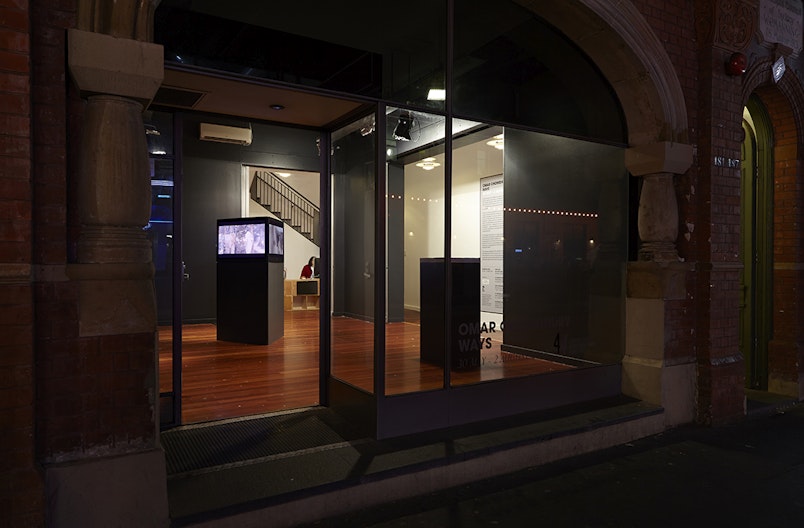 Omar Chowdhury: Ways (2014), exterior exhibition view, 4A Centre for Contemporary Asian Art. Courtesy Omar Chowdhury. Photo: Zan Wimberley.