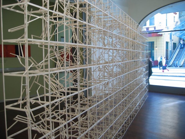 Phase 5: Keith Wong, A-Z, 2004, balsa wood construction, installation view