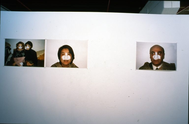 L-R: Cherine Fahd, Operation Nose Nose Operation (Mireille + Pauline), 1999-2000, colour prints, 74 x 50 cm. Cherine Fahd, Operation Nose Nose Operation (Noriko), 1999-2000, colour prints, 74 x 50 cm. Cherine Fahd, Operation Nose Nose Operation (unknown), 1999-2000, colour prints, 74 x 50 cm. All images courtesy the artist.