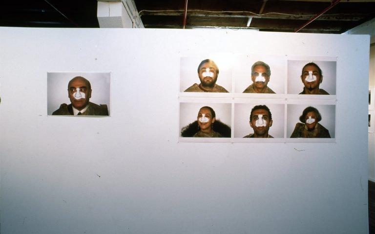 Left to right from top: Cherine Fahd, Operation Nose Nose Operation (unknown), 1999-2000, colour prints, 74 x 50 cm. Cherine Fahd, Operation Nose Nose Operation (Ziko), 1999-2000, colour prints, 51 x 60 cm. Cherine Fahd, Operation Nose Nose Operation (Najib), 1999-2000, colour prints, 51 x 60 cm. Cherine Fahd, Operation Nose Nose Operation (Fulvio), 1999-2000, colour prints, 51 x 60 cm. Cherine Fahd, Operation Nose Nose Operation (Fuzzy Wuzzy), 1999-2000, colour prints, 51 x 60 cm. Cherine Fahd, Operation Nose Nose Operation (Marwan), 1999-2000, colour prints, 51 x 60 cm. Cherine Fahd, Operation Nose Nose Operation (Helen), 1999-2000, colour prints, 51 x 60 cm. All images courtesy the artist.