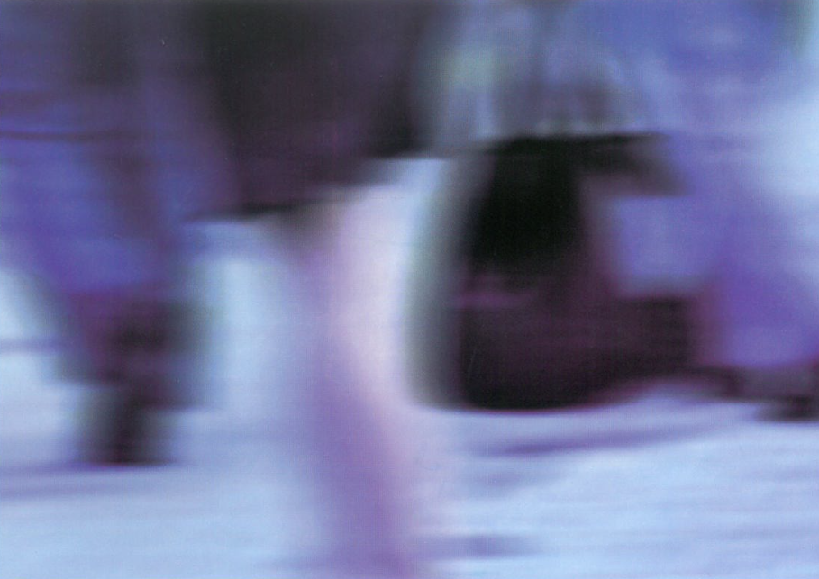 A very blurry, grey blue photo as part of Passage: Photographic Works From China