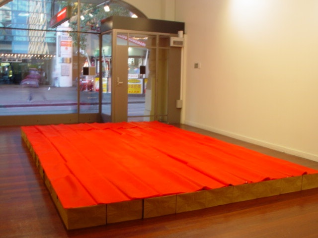 Antonia Radich, One Thousand Pieces, 2003, paper bags, red-dyed paper, 434 x 276.5cm