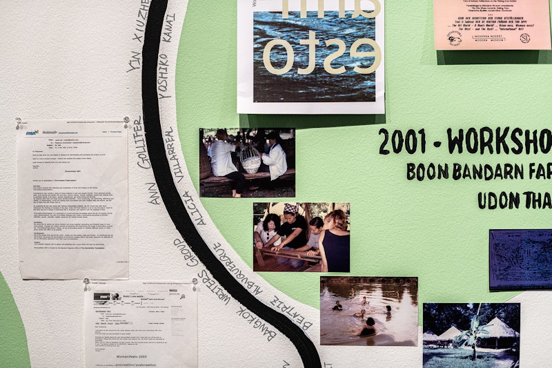 The Womanifesto Way Material Timeline (detail), Material Timeline Production team: Con Gerakaris, Yvonne Low, Michelle Montgomery, Phaptawan Suwannakudt and Marni Williams, with Danielle Brown, Simon de Mayo, Ersiman Luo and Geshi Wang