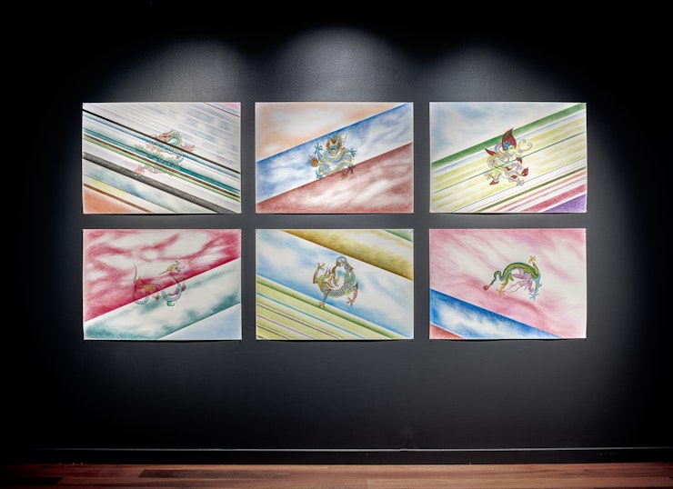 Fan Dongwang Dragon in Water #1 – #6, 2019 Pencil on paper Courtesy the artist and Art Atrium, Sydney  Dr Fan (project) is supported by the NSW Government through Create NSW. Image: Kai Wasikowski
