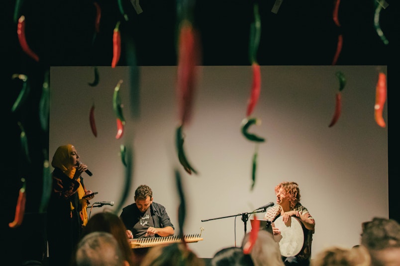 Aseel Tayah, Camille El Feghali and Maissa Alameddine. Image: Anna Hay