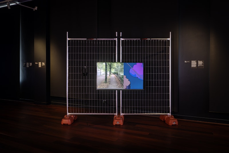 aaajiao, 'bot', 2017–18, single channel video, colour, 15m 32s; Website, courtesy the artist; photo: Kai Wasikowski for 4A Centre for Contemporary Asian Art, 2024.