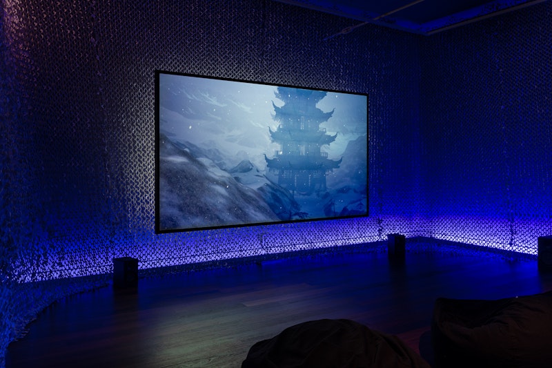 Lawrence Lek, 'AIDOL 爱道', 2019, CGI feature film, 83m., courtesy the artist and Sadie Coles HQ, London; photo: Kai Wasikowski for 4A Centre for Contemporary Asian Art, 2024.