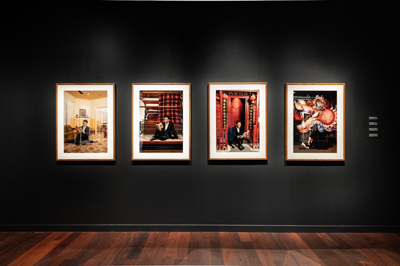 House of Gold Chapter 7 and 8 (National Wool Museum, Geelong), 2023; House of Gold Chapter 9, 10 (Chinese Museum), 2023, C-type print on Fuji Pearl Metallic paper, 60 x 90cm each. Courtesy Studio Dr Christiam Thompson AO.