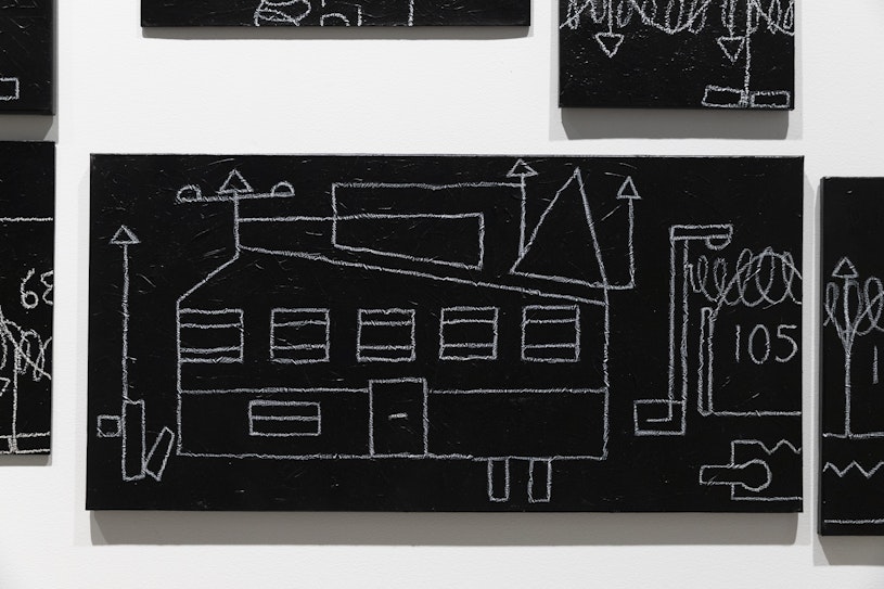 Khaled Sabsabi, South @ Part B (detail), 2017–19, 22 acrylic, enamel paint and oil stick on canvas, MDF board and paper. Collection of the artist.