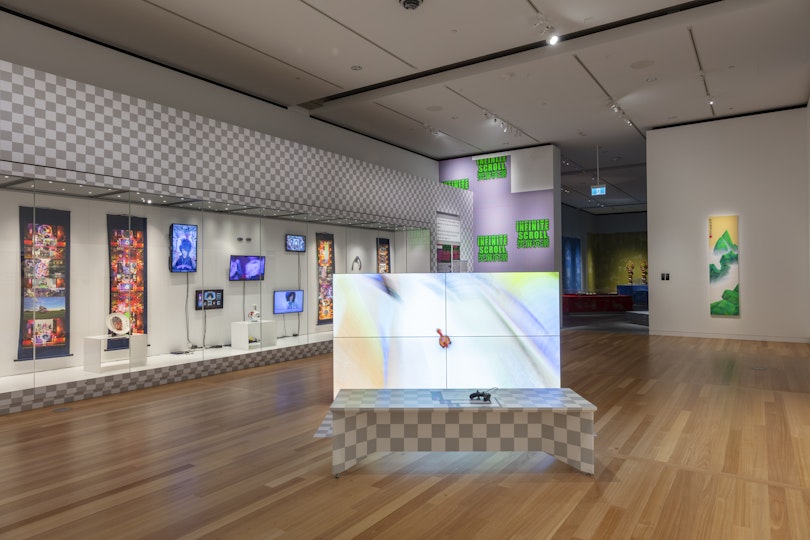 Infinite Scroll 荧屏沉溺 exhibitiom view, 2025, Chau Chak Wing Museum, Sydney.