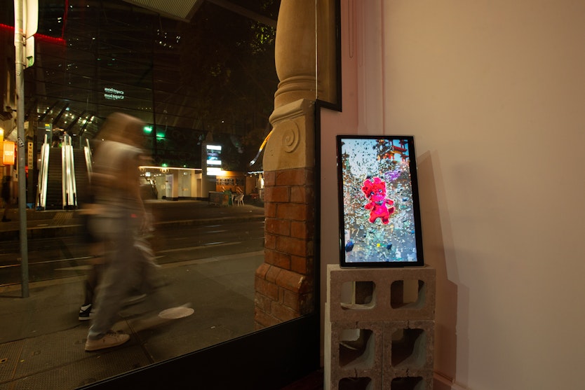 INJURY and REAL PARENT, HAYMARKET 2050: Digital Dreaming in Chinatown (installation view), 2026, photographed by Christina Mishell.
