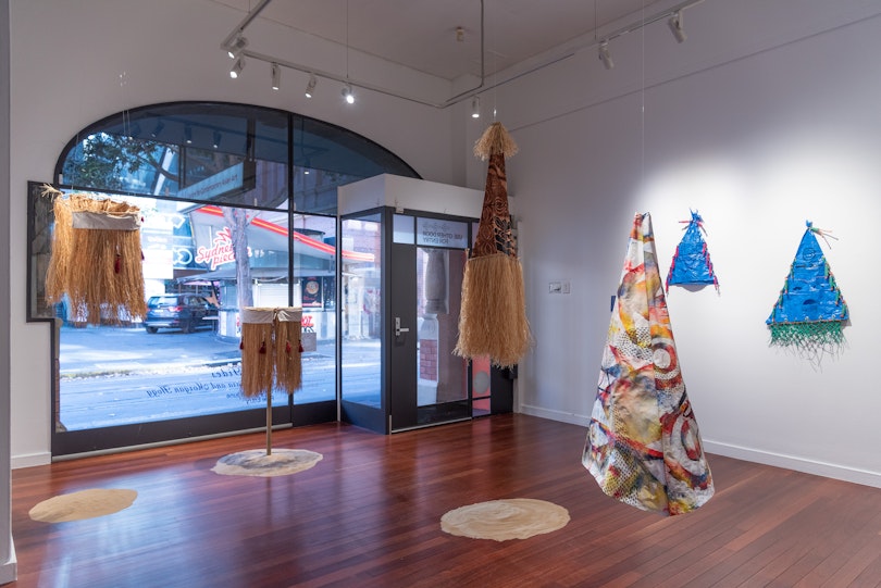 High Tides: Yuki Kihara and Morgan Hogg (installation view), 2026. Photograph by Garry Trinh.