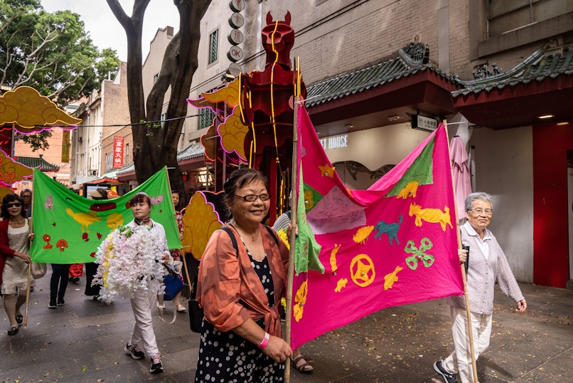 ason Phu, KTSHCSGATENUN Fun Extravaganza New Year Chinatown Parade, 2026. Photograph by Christina Mishell.