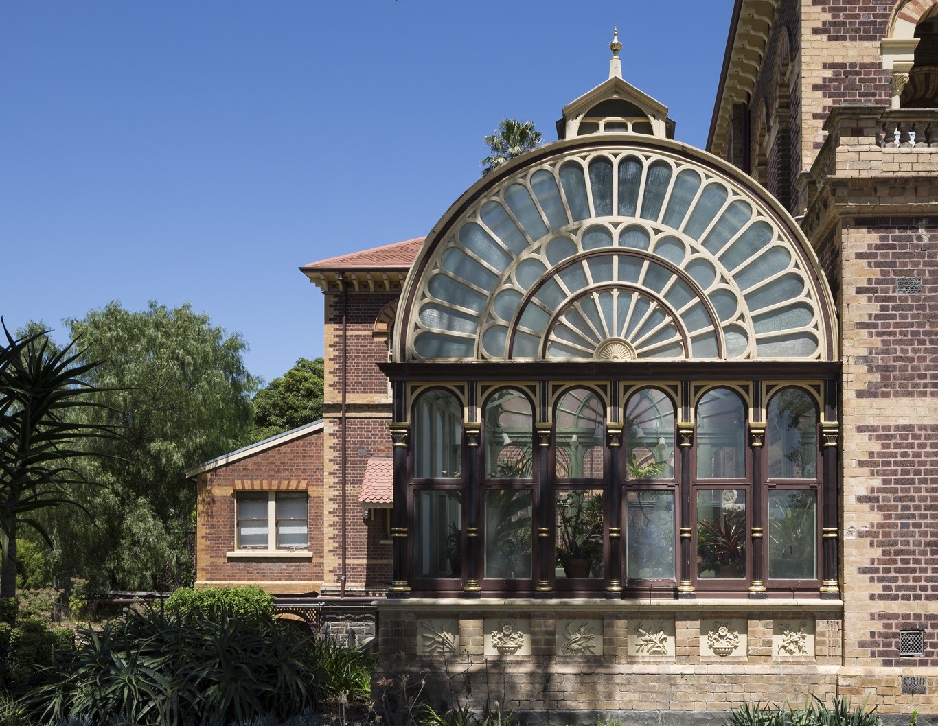 Exterior of the Rippon Lea glasshouse.