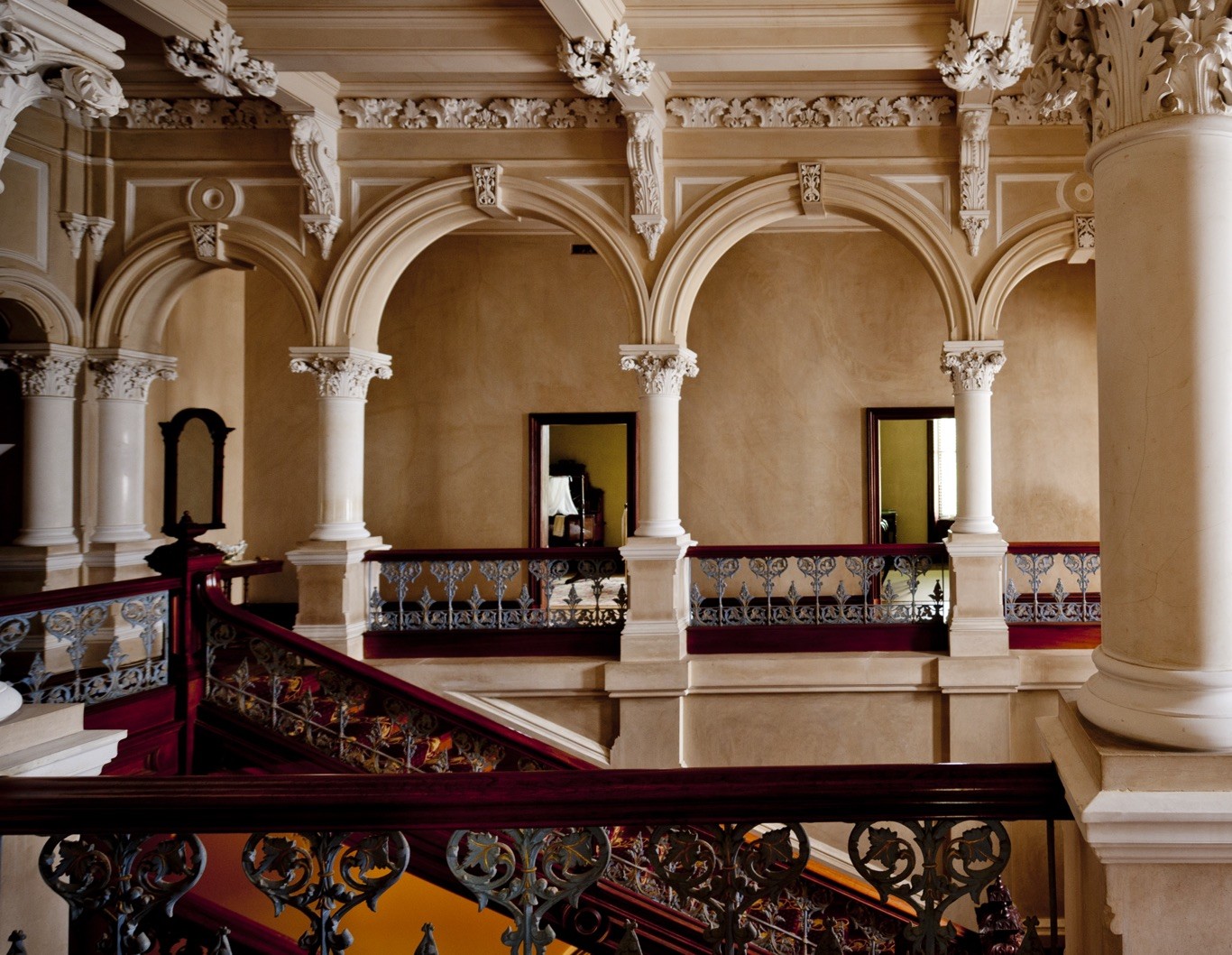 Main staircase and archways of Barwon Park.