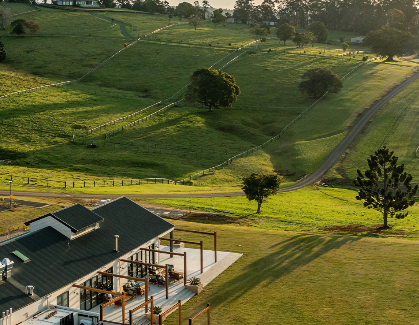 Aerial view of Hazelwood Estate.