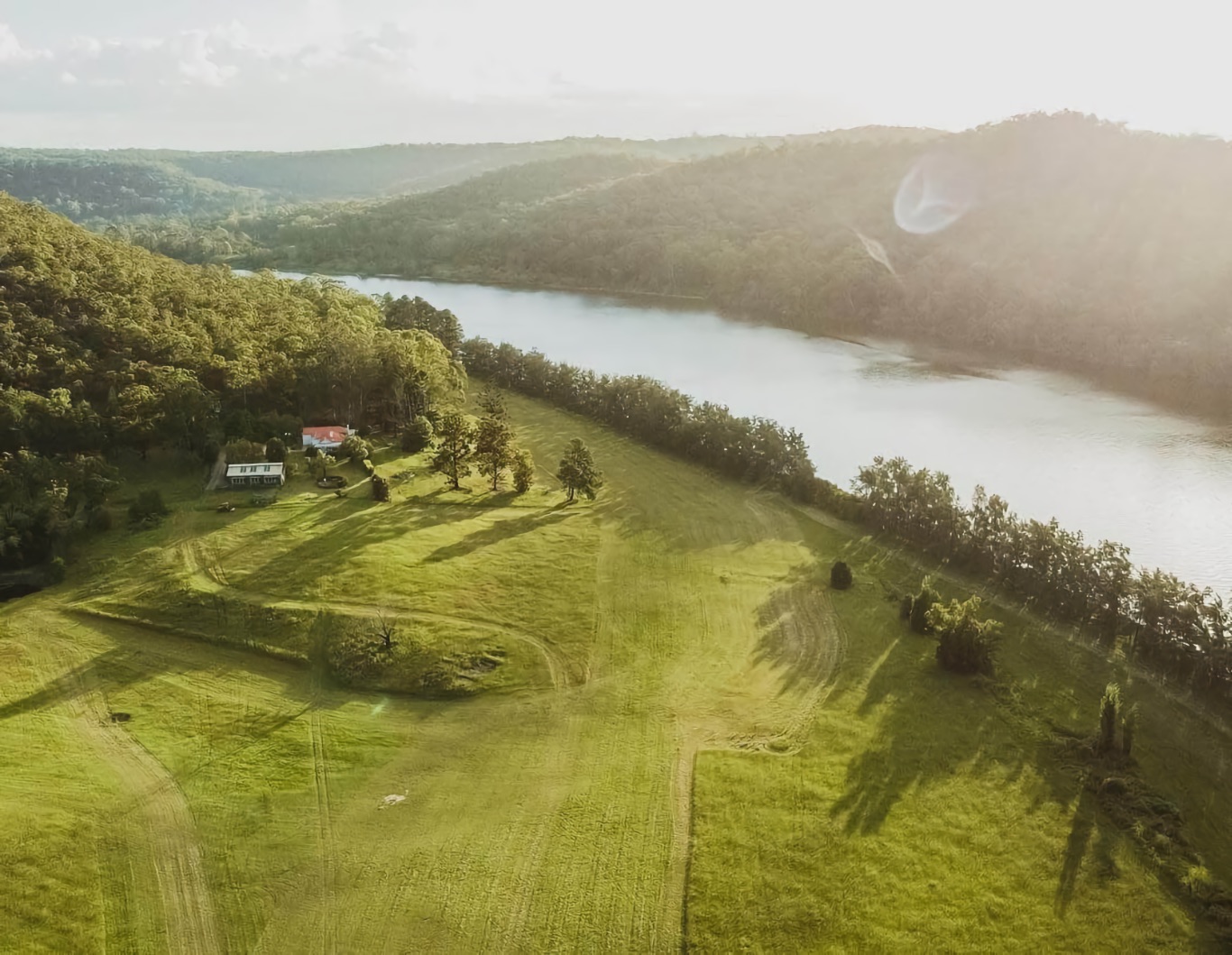 Aerial view of the Berry Hill property.