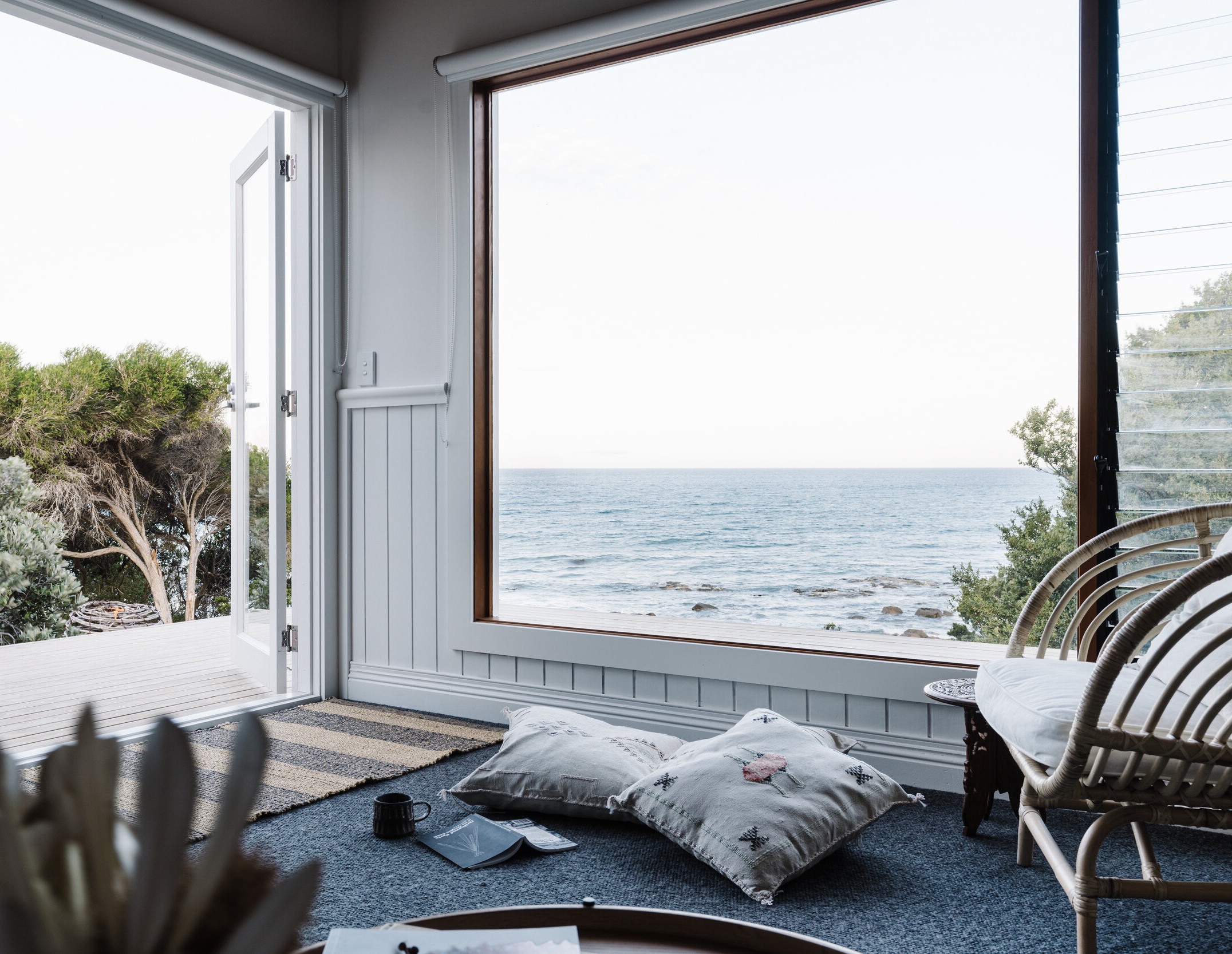 Ocean view from inside the Whale Song Shack