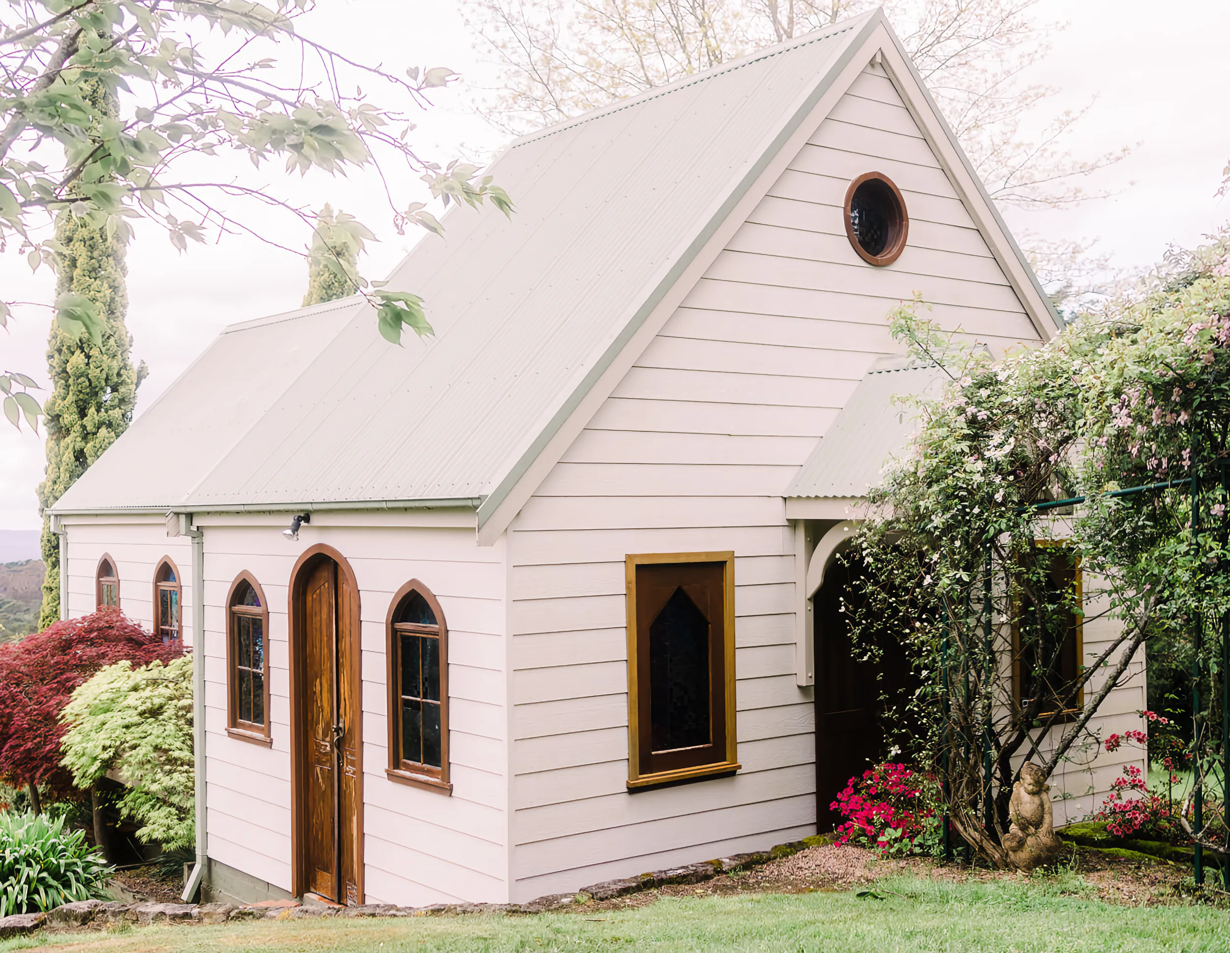 Exterior of Chapel Hill's wedding chapel.