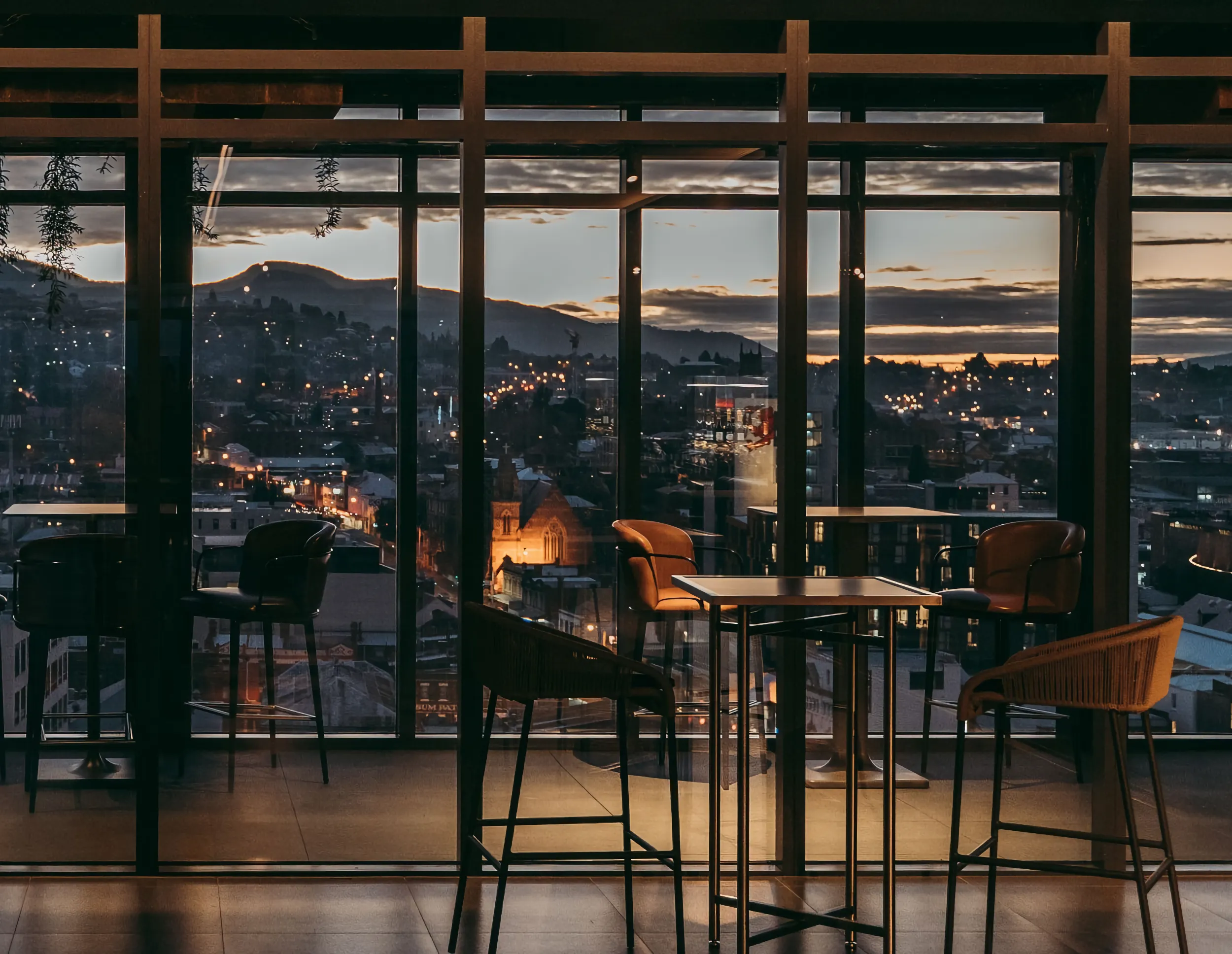 City views through the windows of AURA.