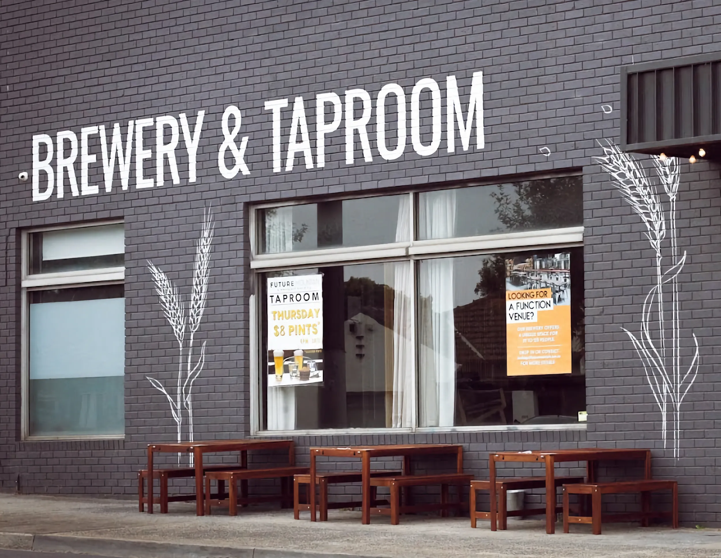 Exterior of Future Mountain Brewery.