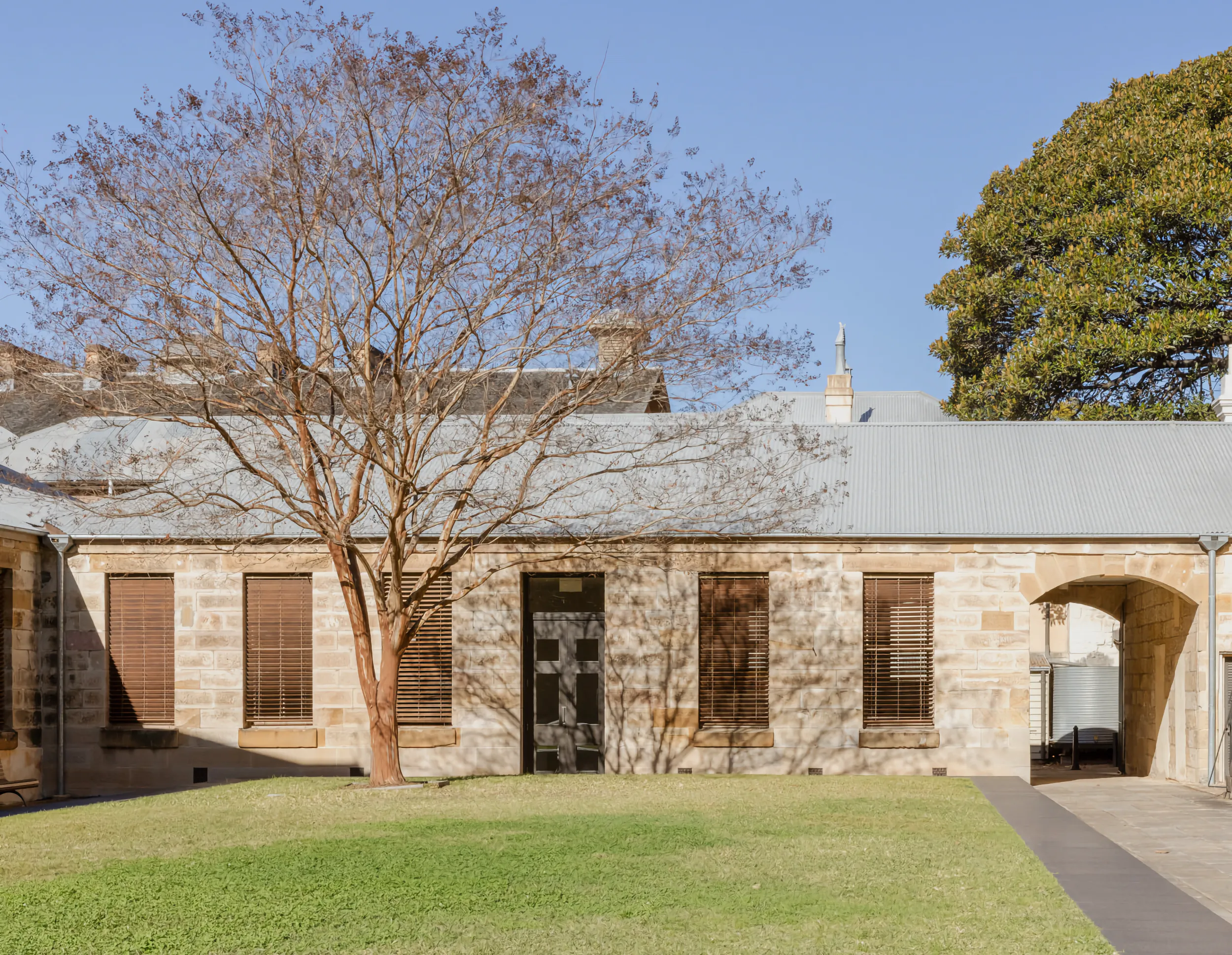 The lawns of The Mint.