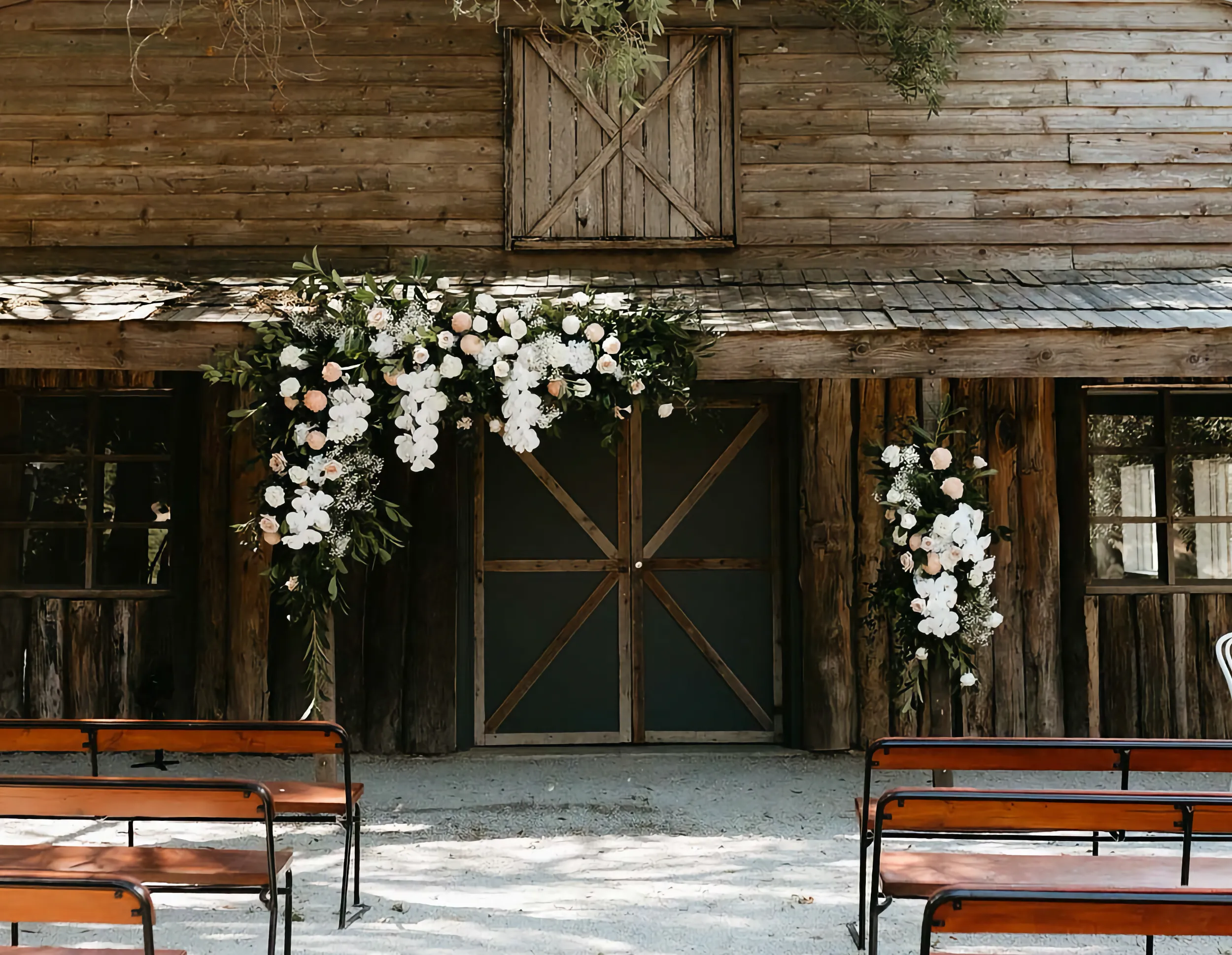 Wedding ceremoney setup at The Farm Yarra Valley