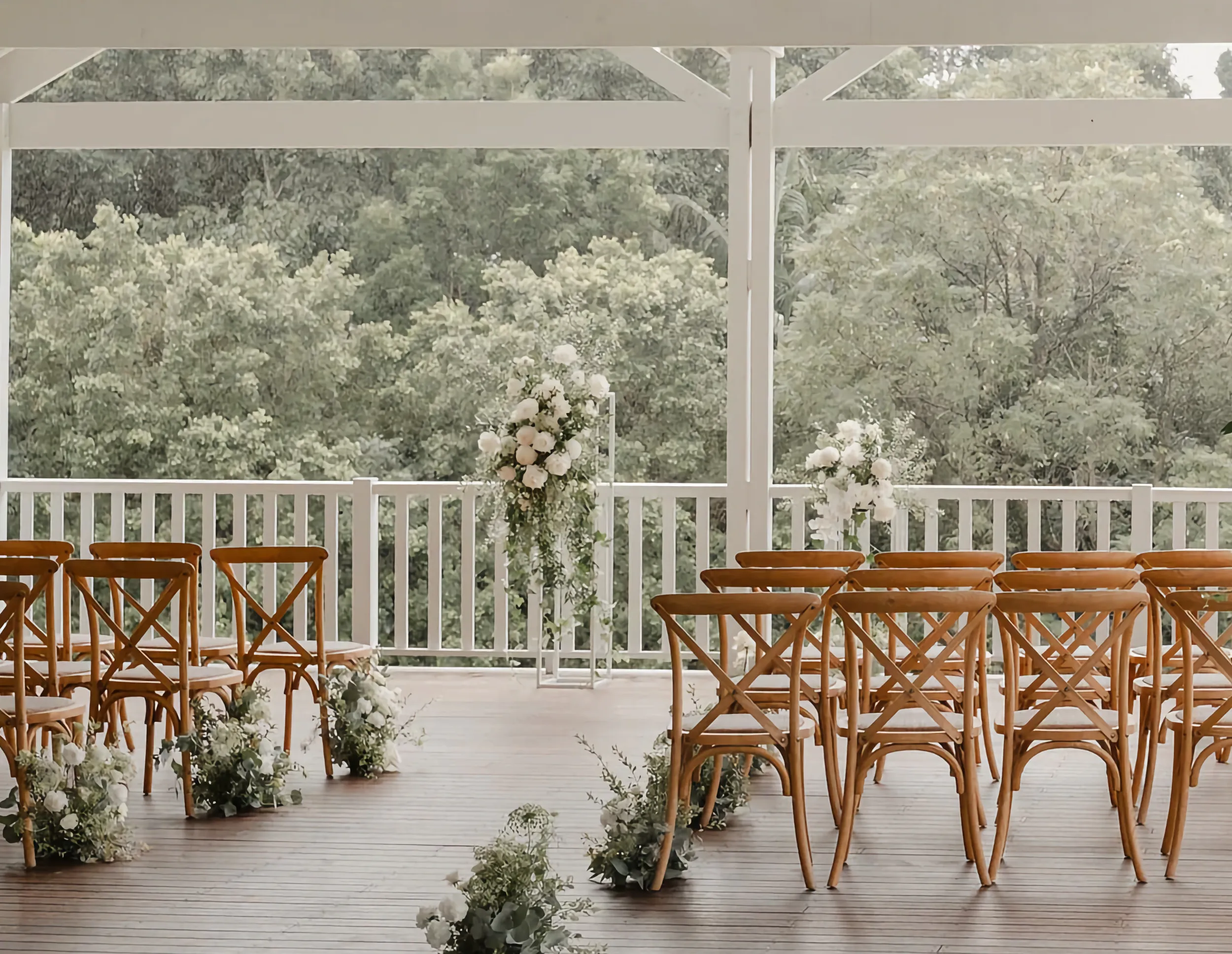 Outdoor wedding ceremony at The Bower Estate.