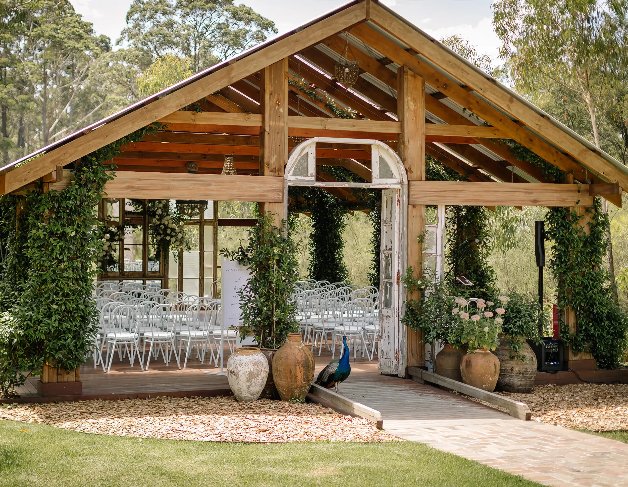 Ceremony space at The Woods Farm