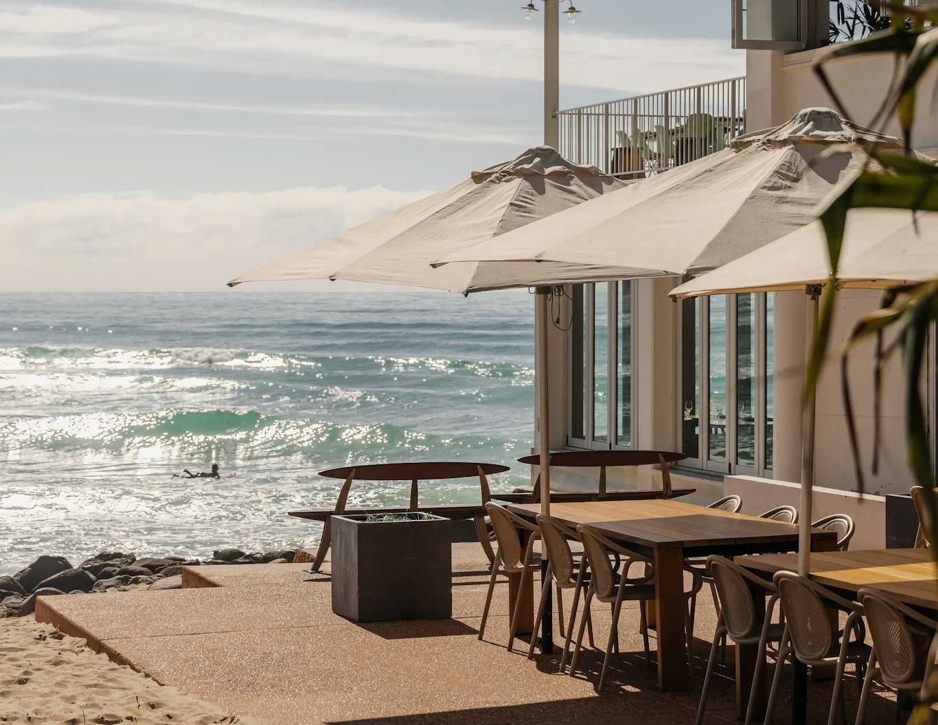 Outdoor seating at Rich Shores