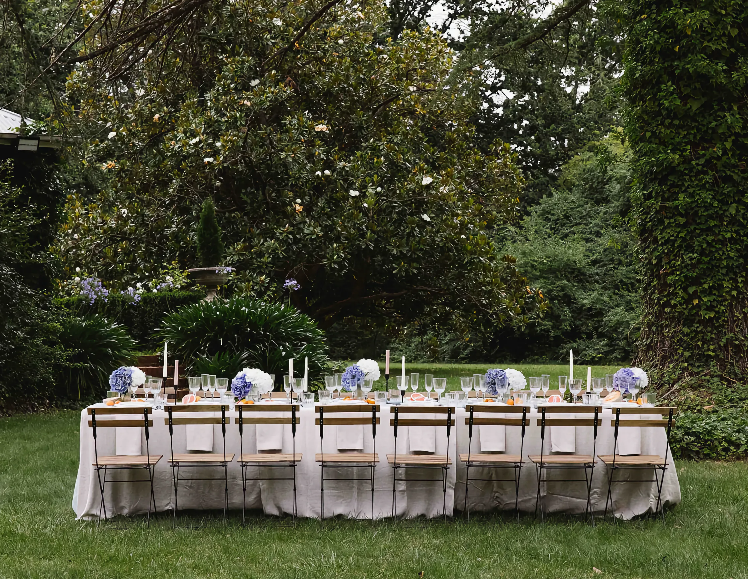 Outdoor reception at Mayfield