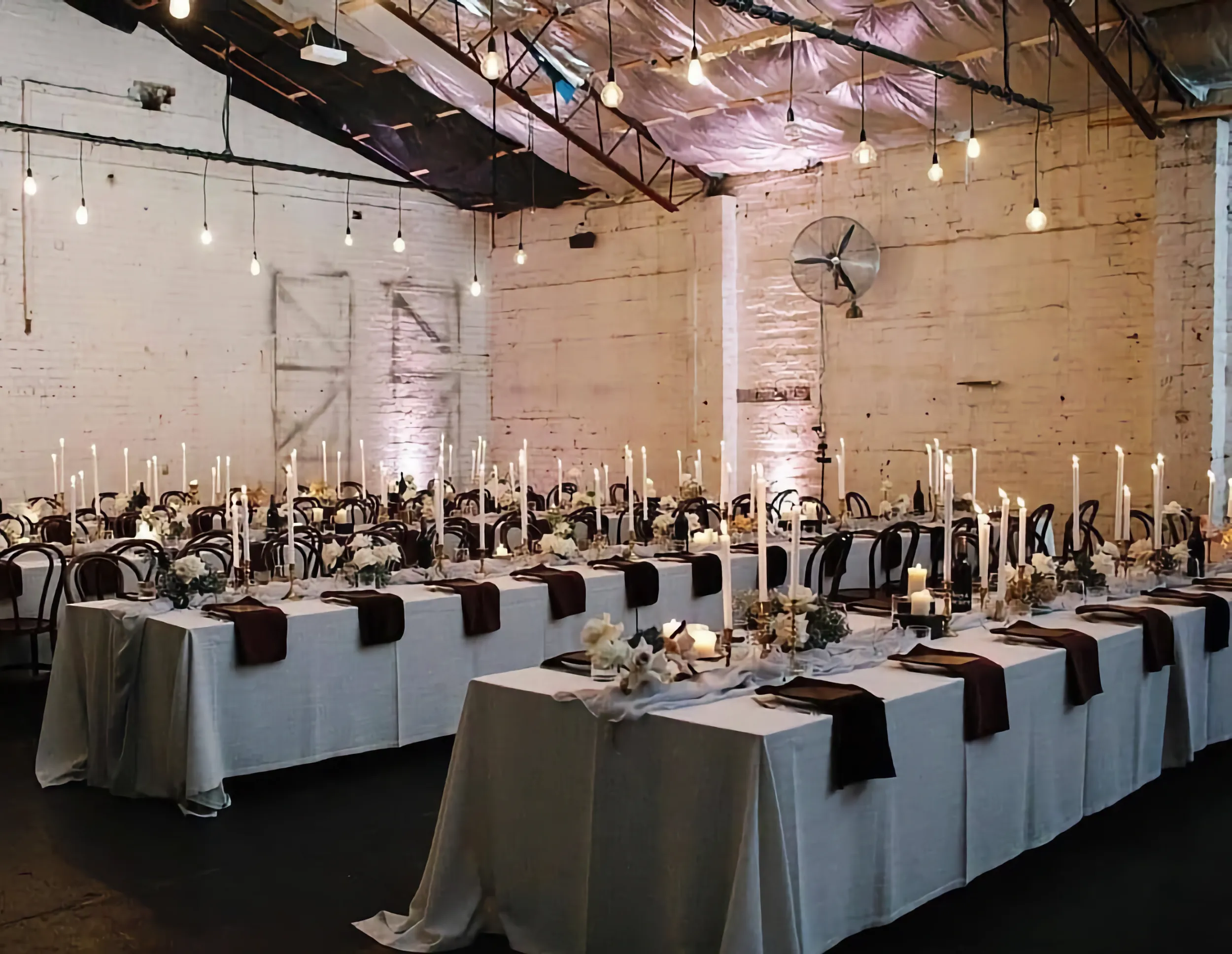 Wedding reception setup at The Line