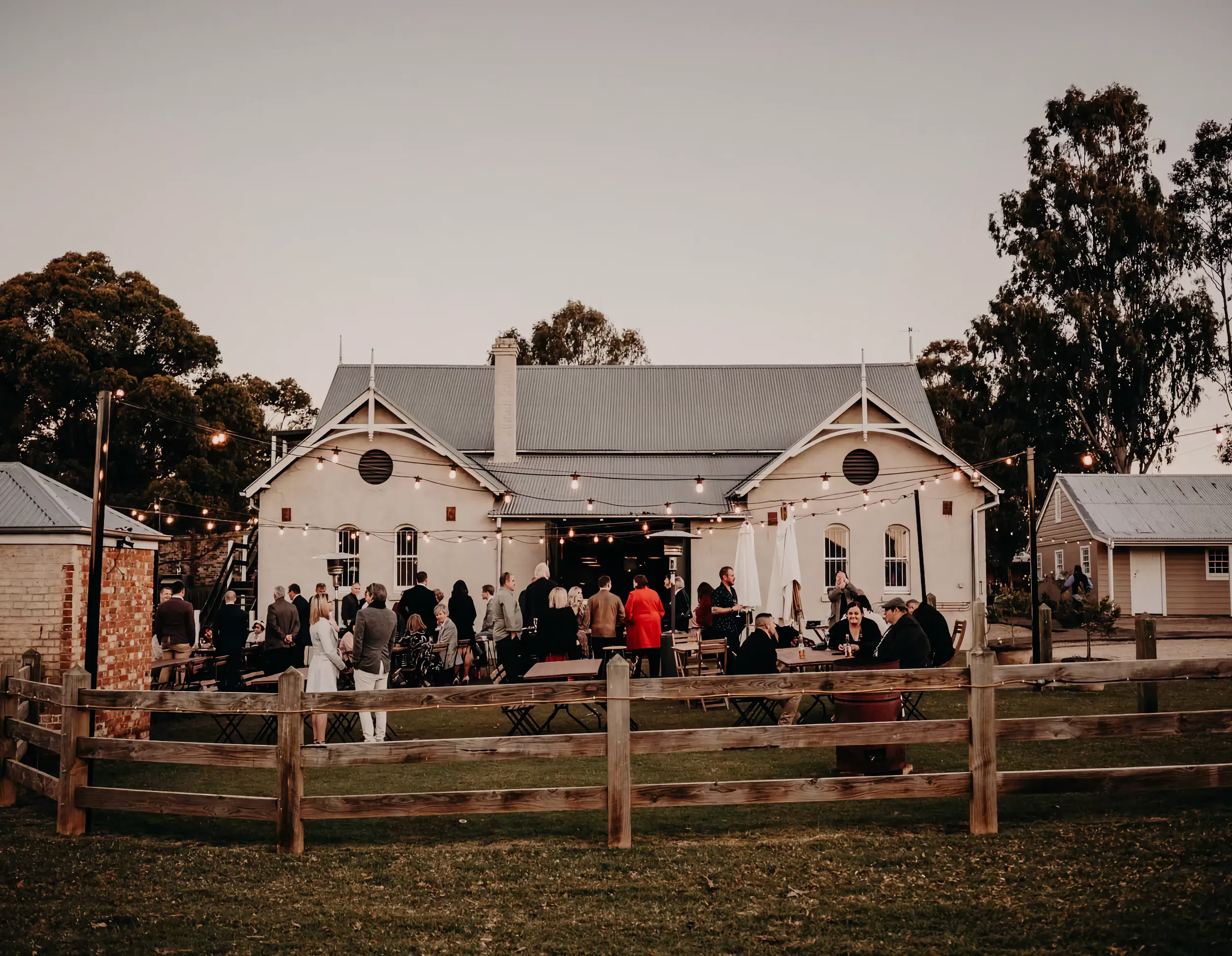 Outdoor wedding celebration at Gledswood