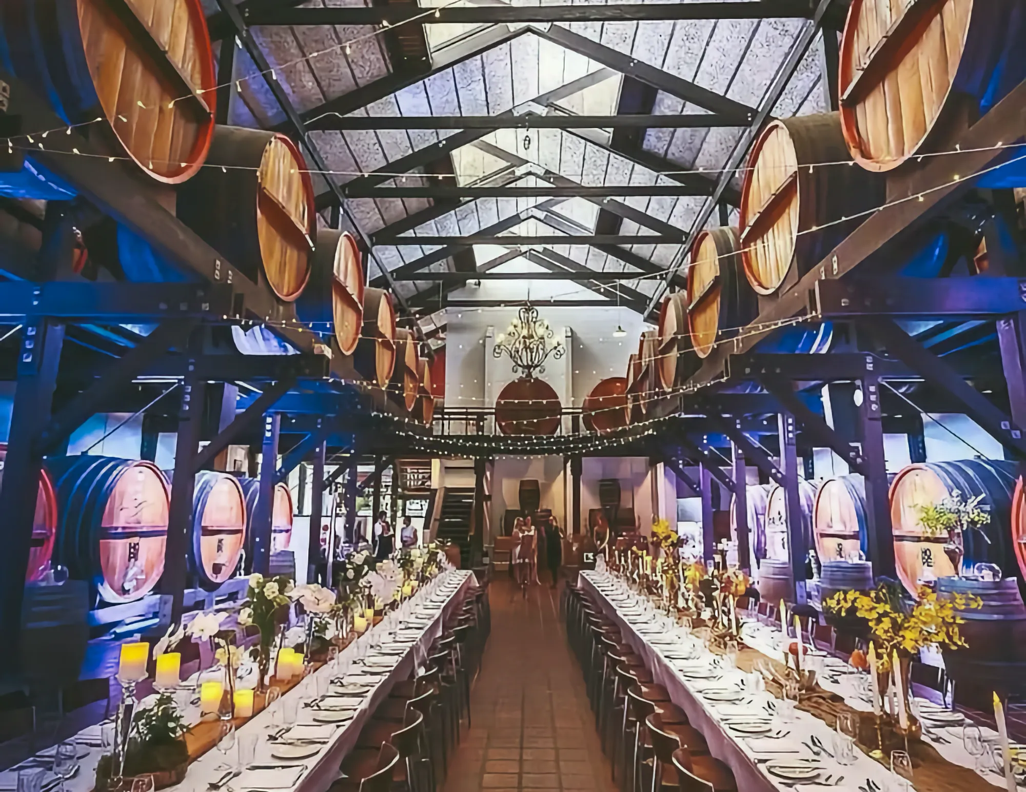 Wedding reception setup at Hope Estate