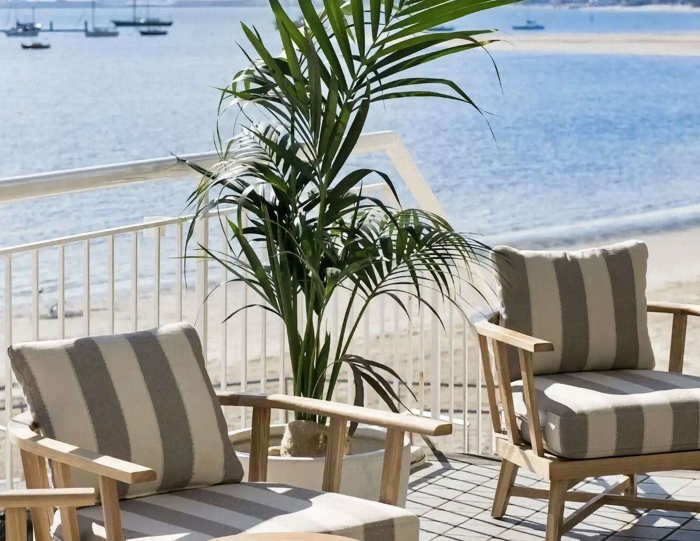 Beach view from Harbour Room