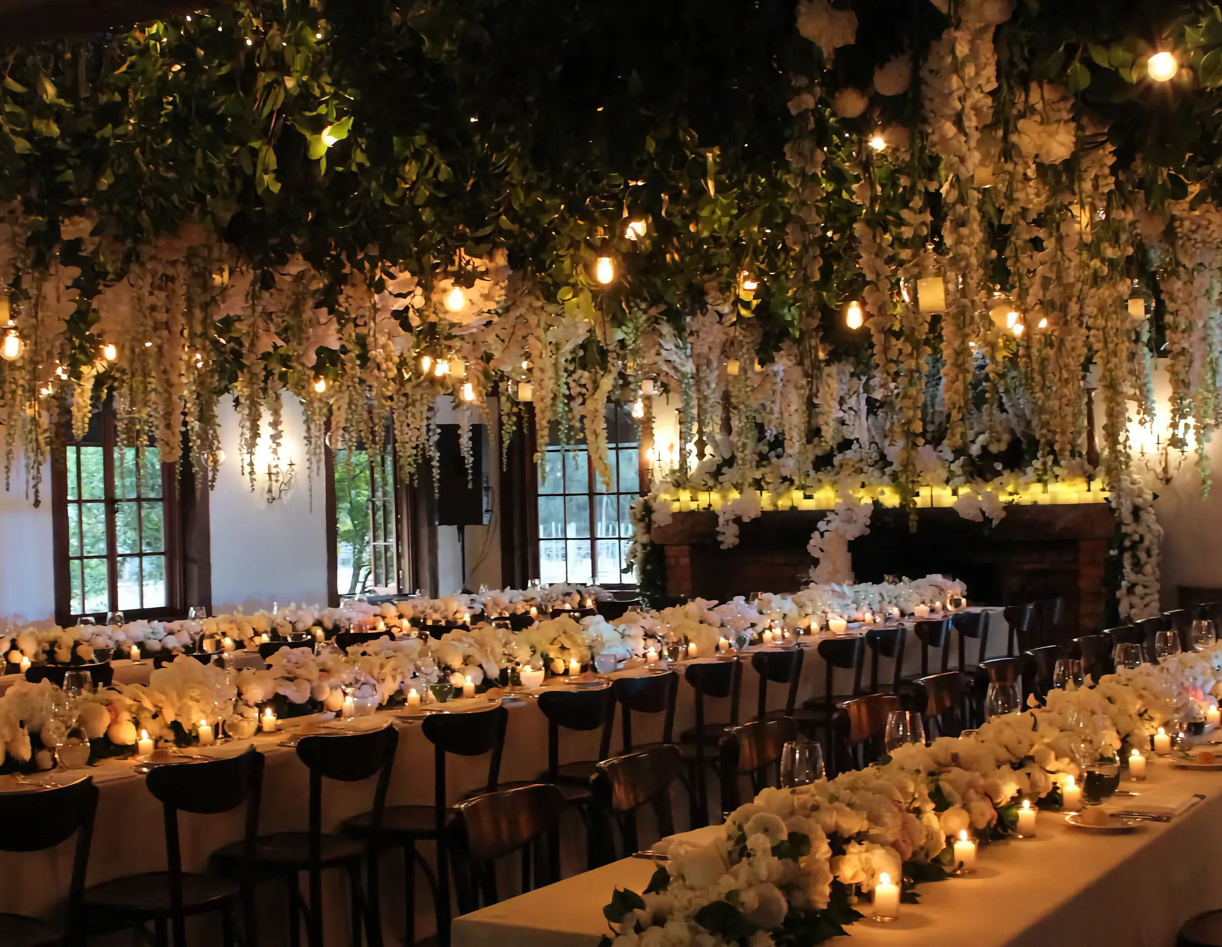 Wedding reception setup at The Convent