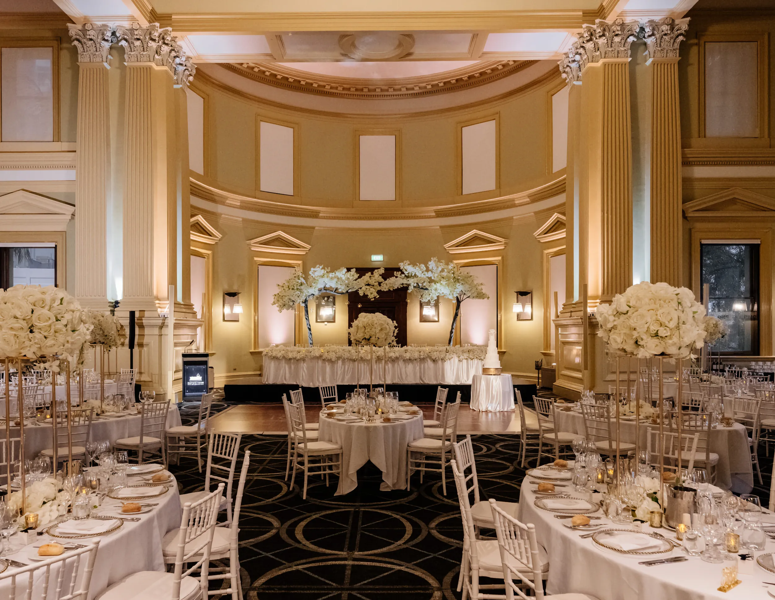 Wedding reception setup at Customs House