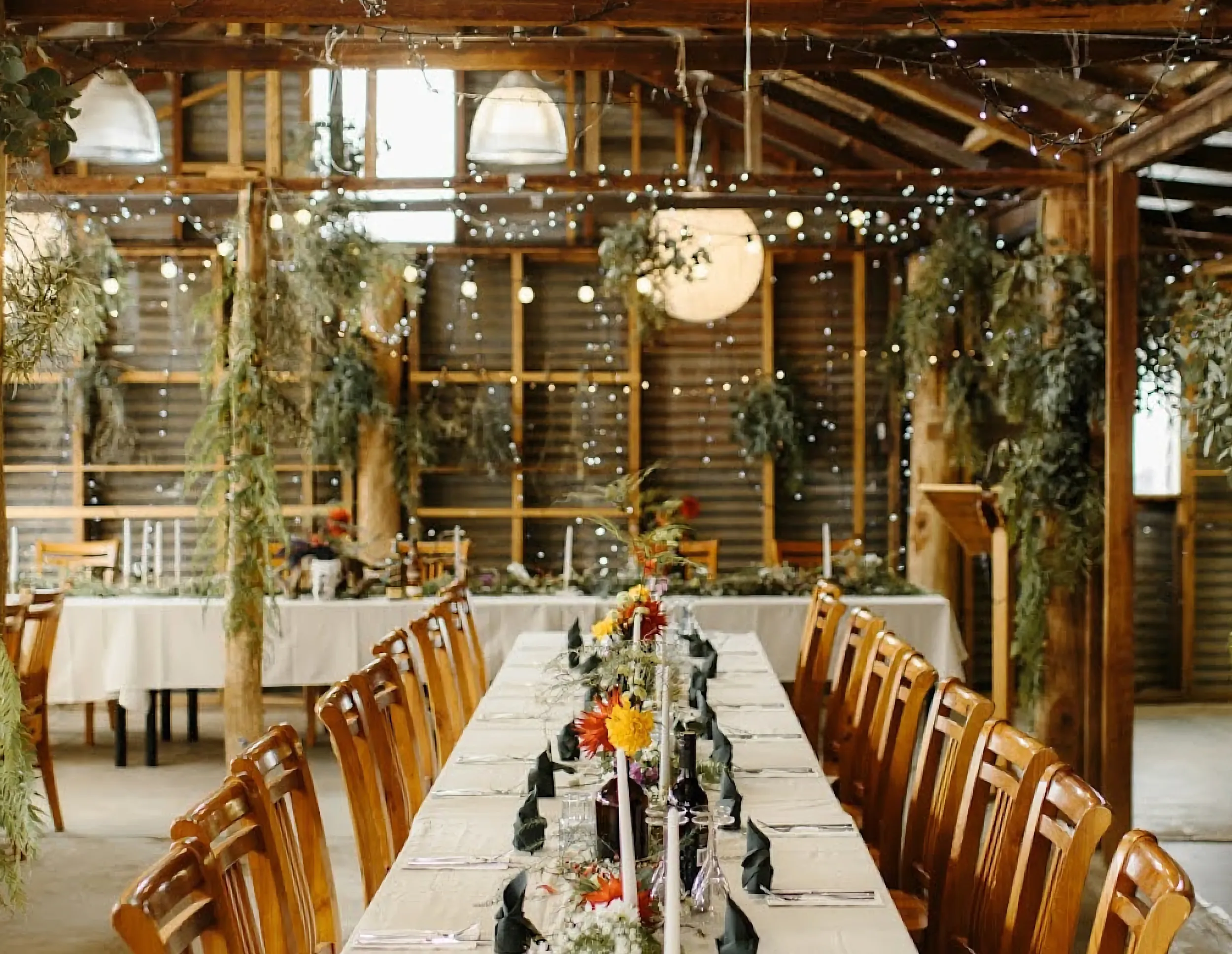 Wedding reception setup at Tuggeranong Homestead