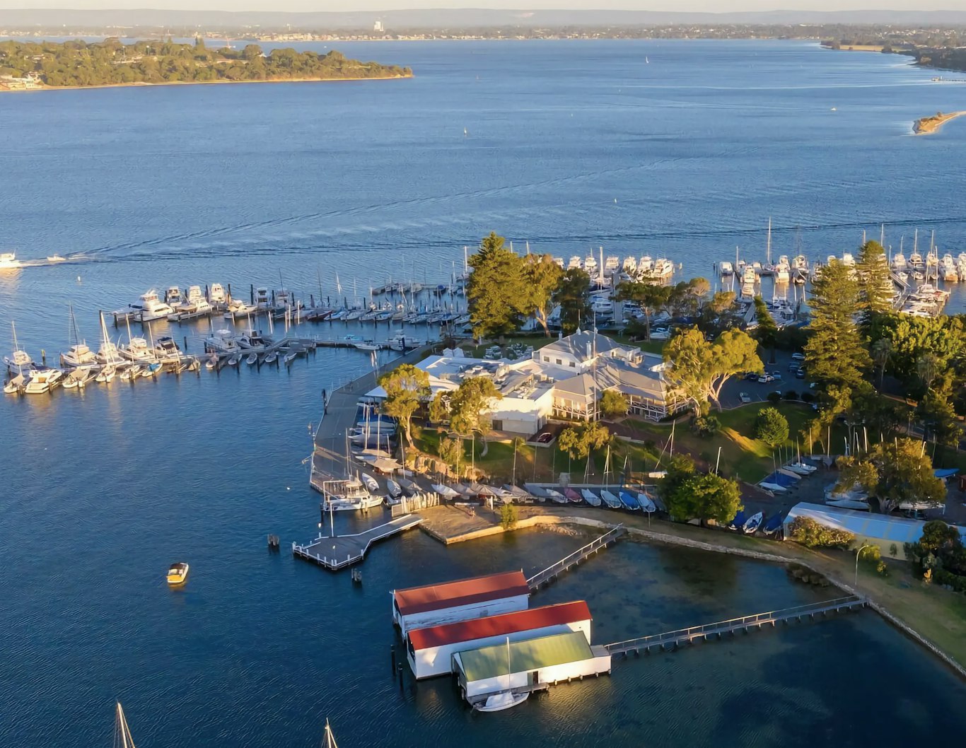 Aerial view of the Royal Freshwater Bay Yacht Club