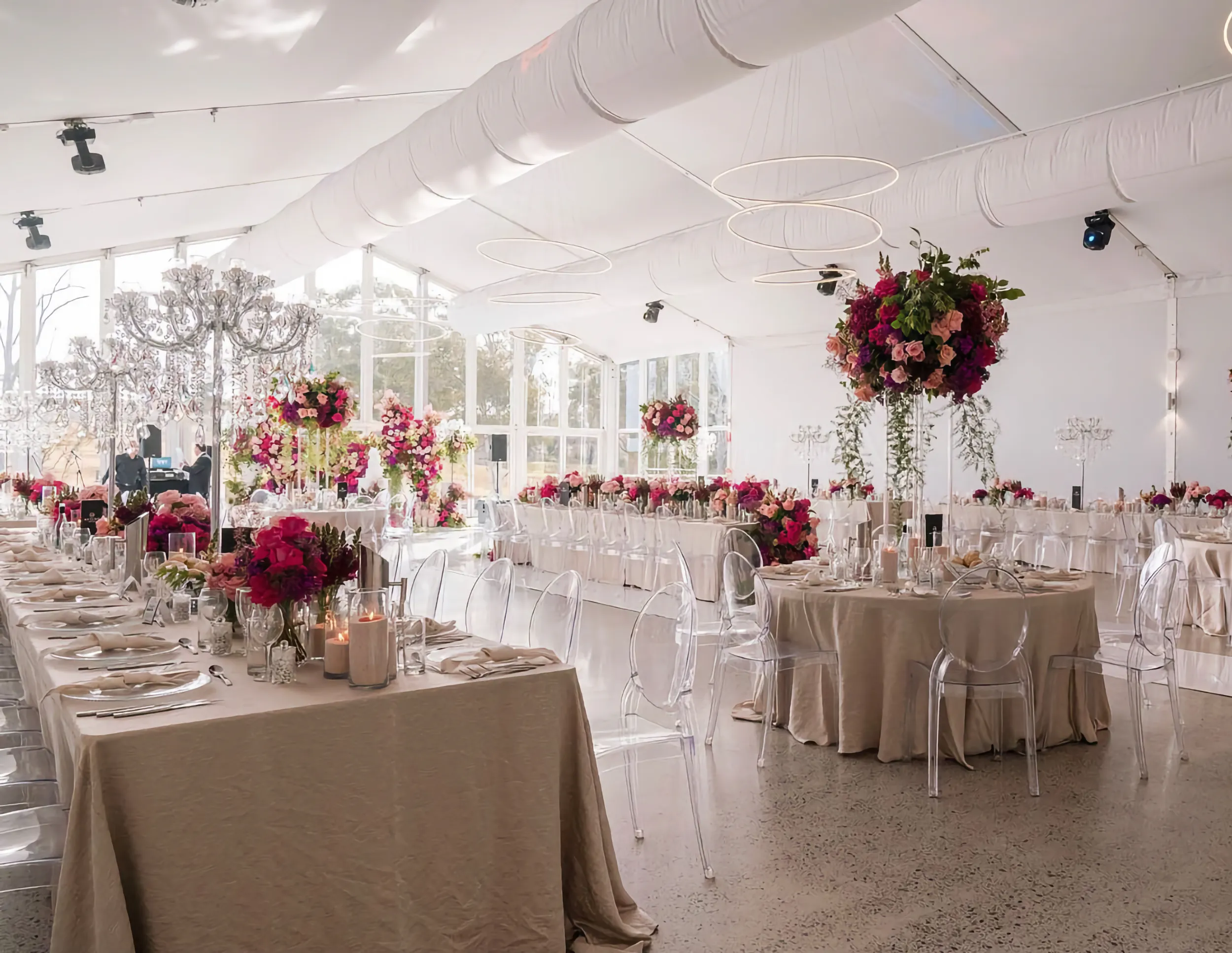 Wedding reception setup at Ottimo House