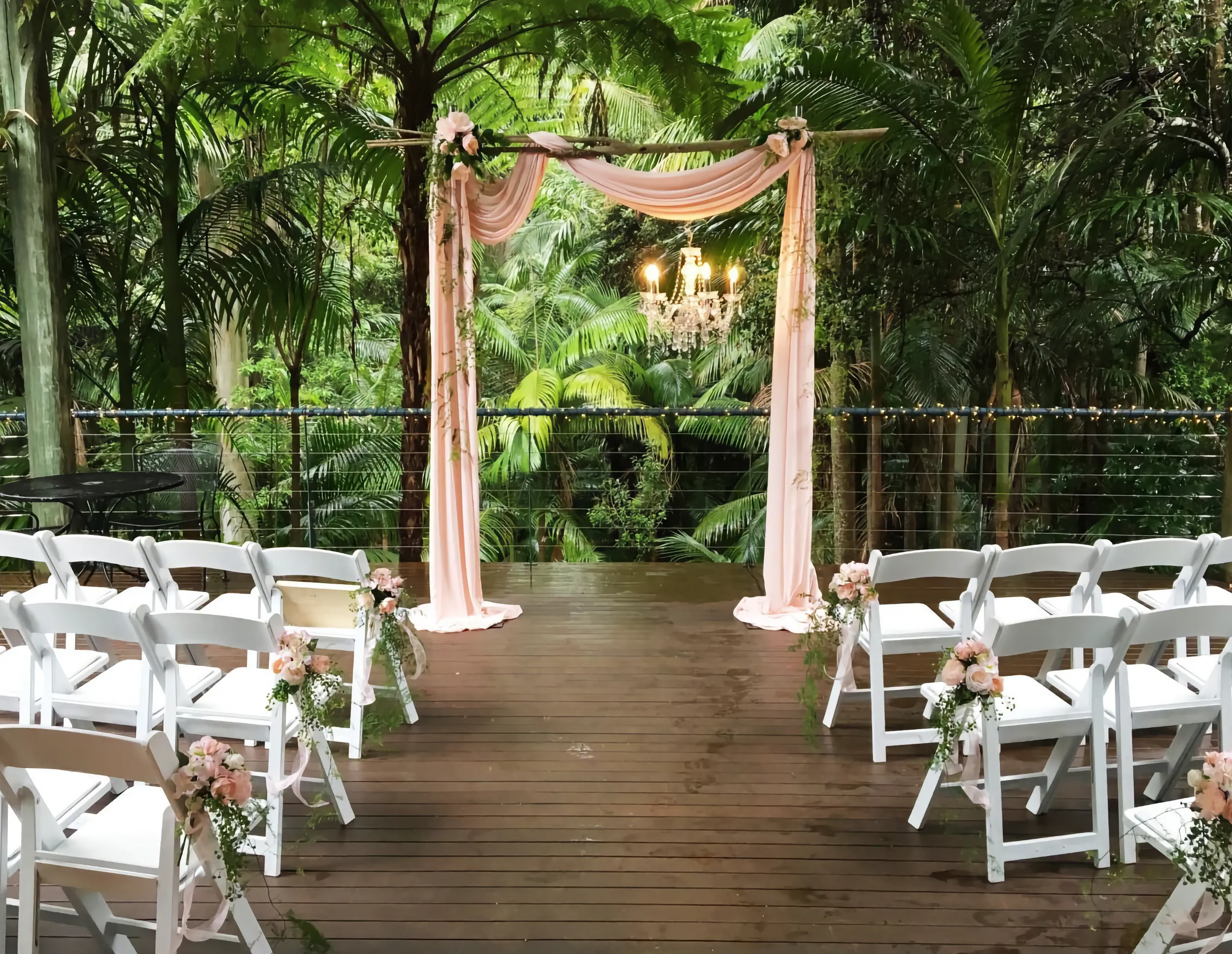 Outdoor ceremony at Pethers Rainforest Retreat