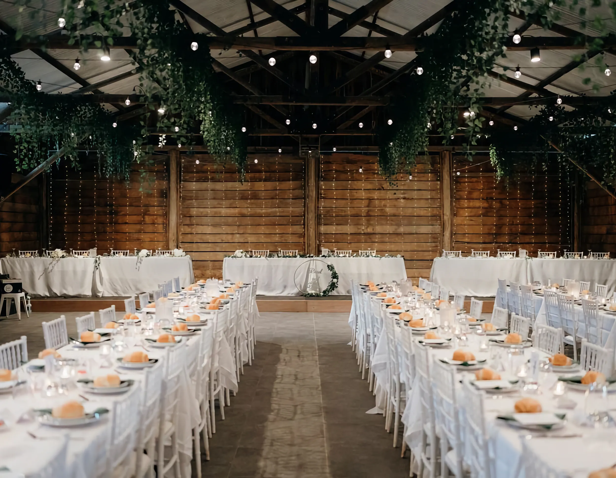 Wedding reception setup at Weddings in The Wilde